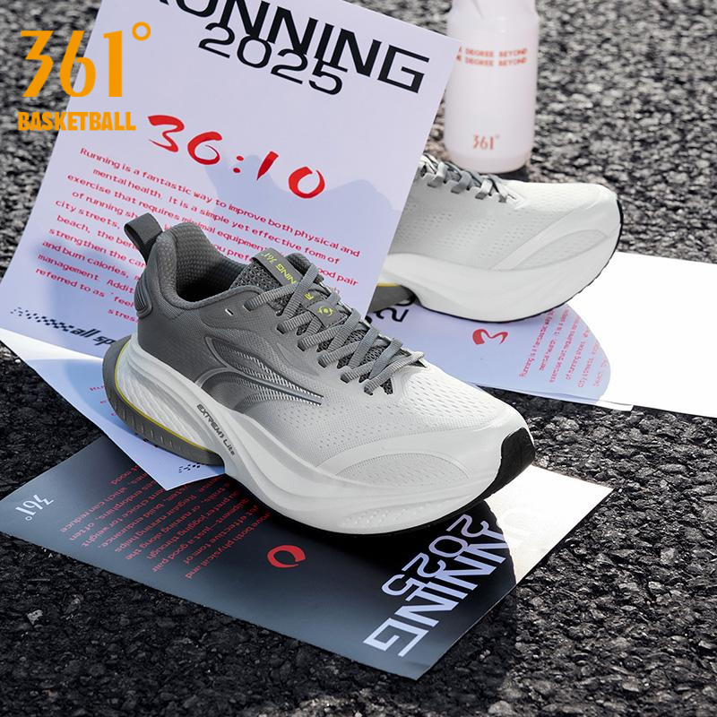 361 Degrees  Fierce MAX รองเท้าวิ่งสำหรับผู้ชาย ทรงกว้าง ดูดซับแรงกระแทก นุ่มสบาย เหมาะสำหรับการวิ่ง