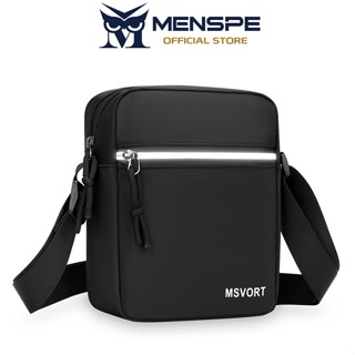 MENSPE กระเป๋าสะพายไหล่ผู้ชาย ขนาดเล็ก กันน้ำ ทำจากผ้าอ็อกฟอ…
