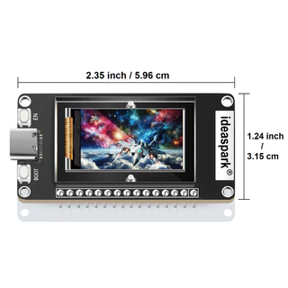 ideaspark® ESP32 Development Board พร้อมจอแสดงผล TFT LCD ขนาด 1.14 นิ้ว ST7789 ความละเอียด 135x240 ในตัว, โมดูลไร้สาย WiFi+Bluetooth, ไดรเวอร์ CH340 พอร์ต USB Type-C สำหรับ Arduino และ Micropython