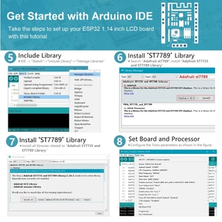 ideaspark® ESP32 Development Board พร้อมจอแสดงผล TFT LCD ขนาด 1.14 นิ้ว ST7789 ความละเอียด 135x240 ในตัว, โมดูลไร้สาย WiFi+Bluetooth, ไดรเวอร์ CH340 พอร์ต USB Type-C สำหรับ Arduino และ Micropython