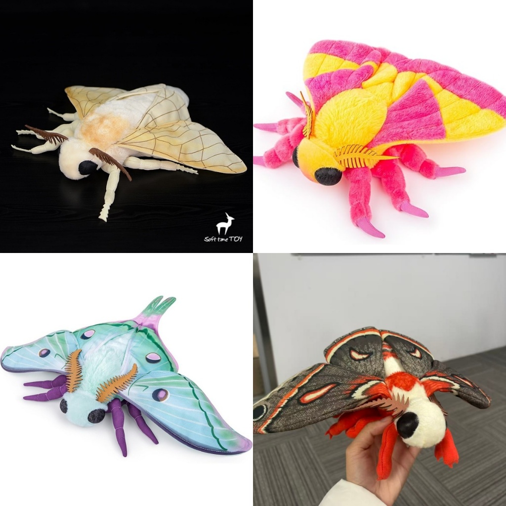 Silkworm Moth Plush ของเล่นจําลองแมลง Plush ตุ๊กตาสัตว์ของขวัญวันเกิดคริสต์มาสของขวัญตกแต่งบ้าน