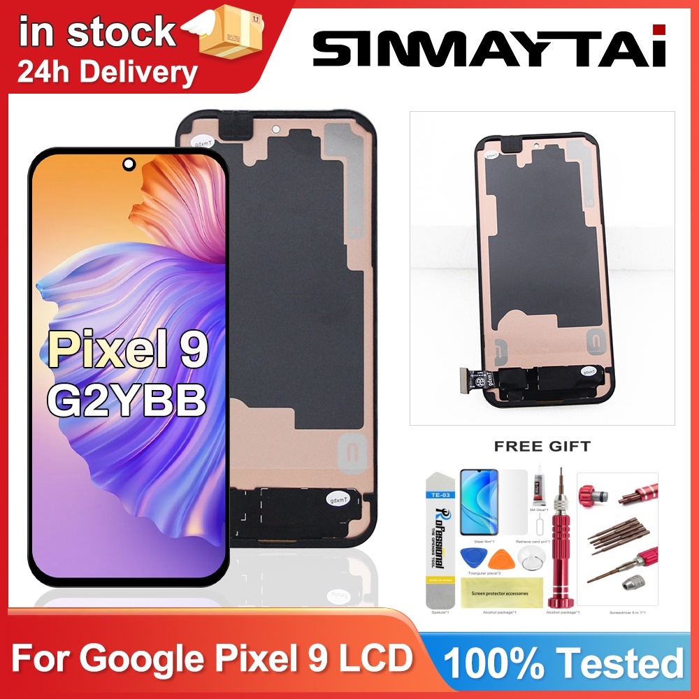 ฝาครอบสําหรับ Google Pixel 9 จอแสดงผล LCD Digitizer กรอบหน้าจอสัมผัสเปลี่ยน G2YBB, GUR25, G1B60