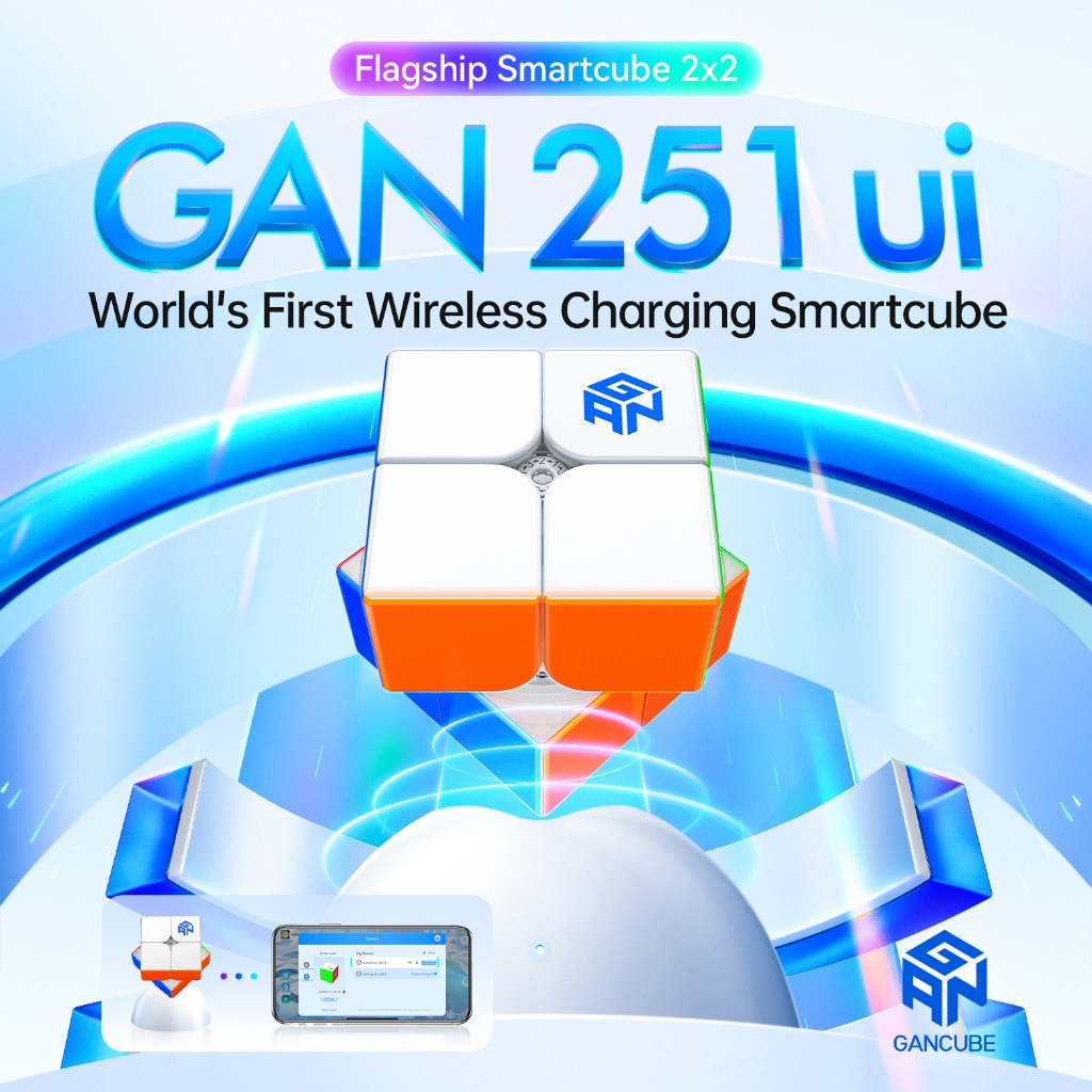 GAN 251 ui Smart Cube 2x2 Magnetic Speed Cube การติดตามอัจฉริยะ Timing Movement ขั้นตอนการชาร์จแบบไร้สาย