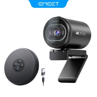 EMEET C60E 4K / C60E 4K DUAL / S600 4K HD Camera จับคู่พร้อมไมโครโฟน M1A เหมาะสําหรับการสตรีมสด/สํานักงาน เข้ากันได้กับซอฟต์แวร์หลายตัว