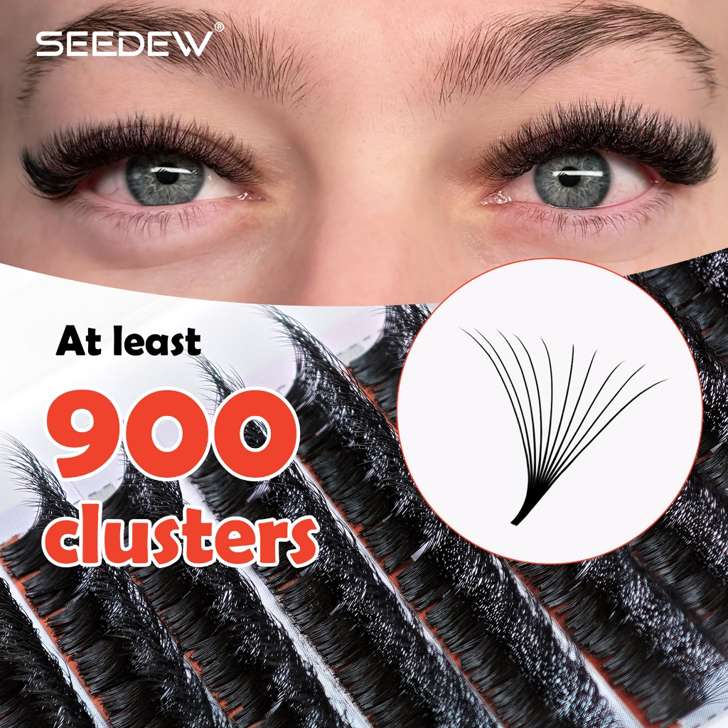 SEEDEW 900 Clusters Easy fan Fast Fan Blooming Eyelash Extensions อัตโนมัติคุณภาพสูงดอกปริมาณขนตา