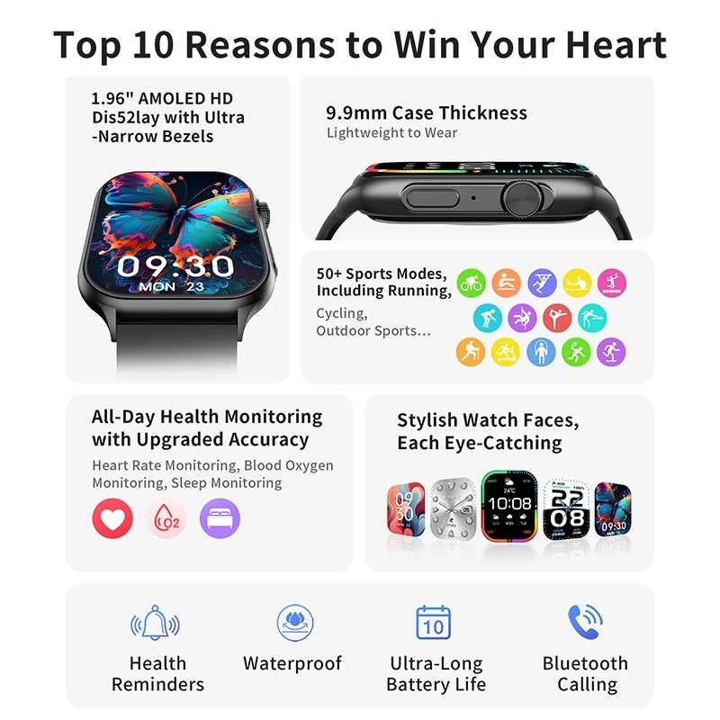 Lenovo Watch Fit 1.96" AMOLED HD จอแสดงผล 5ATM ความต้านทานน้ํา Global Version Smart Watch thumbnail 4