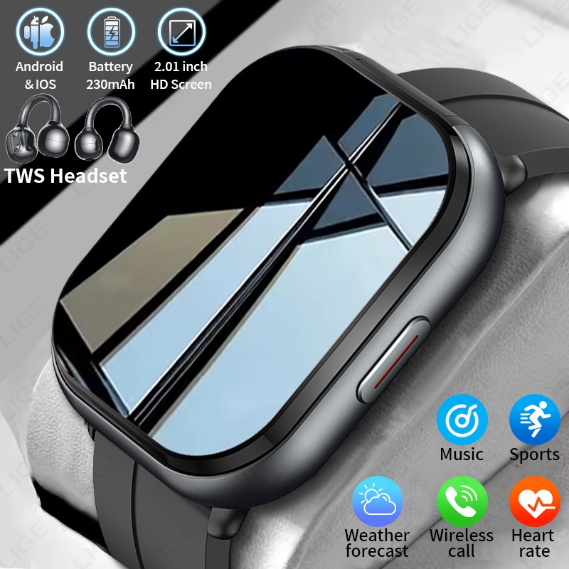 LIGE สมาร์ทวอท์ชผู้หญิงผู้ชายบลูทูธโทร IP68 กันน้ํากีฬา Heart Rate สําหรับ Android IOS