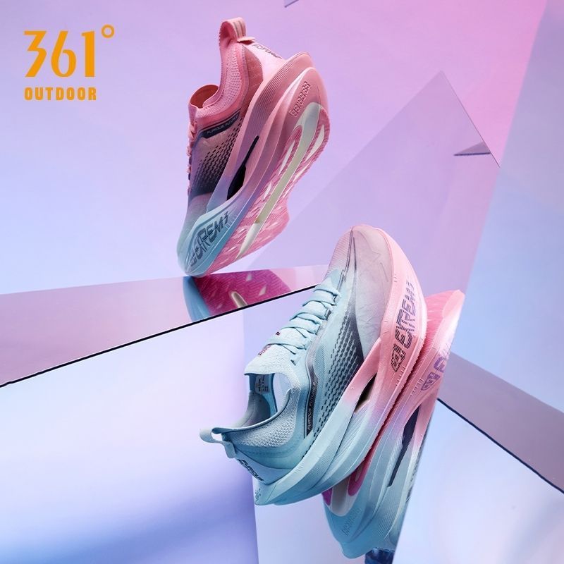 361 Degrees Furious Future 2.0 รองเท้าวิ่งแผ่นคาร์บอนมาราธอนมืออาชีพ รองเท้าวิ่งผู้ชายการกำหนดค่าสูงสุดอัพเกรดอย่างเต็มที่ 672512201
