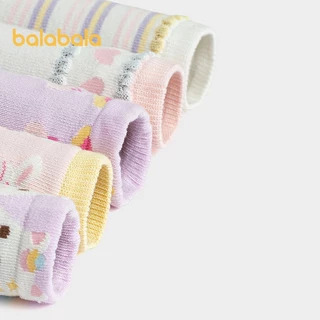 Balabala ถุงเท้าเด็กฤดูใบไม้ผลิทารกใหม่กลางหลอดนุ่มยืดหยุ่นไม่มีรอยต่อมือเย็บห้าแพ็ค