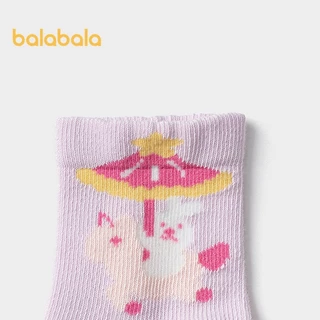 Balabala ถุงเท้าเด็กฤดูใบไม้ผลิทารกใหม่กลางหลอดนุ่มยืดหยุ่นไม่มีรอยต่อมือเย็บห้าแพ็ค