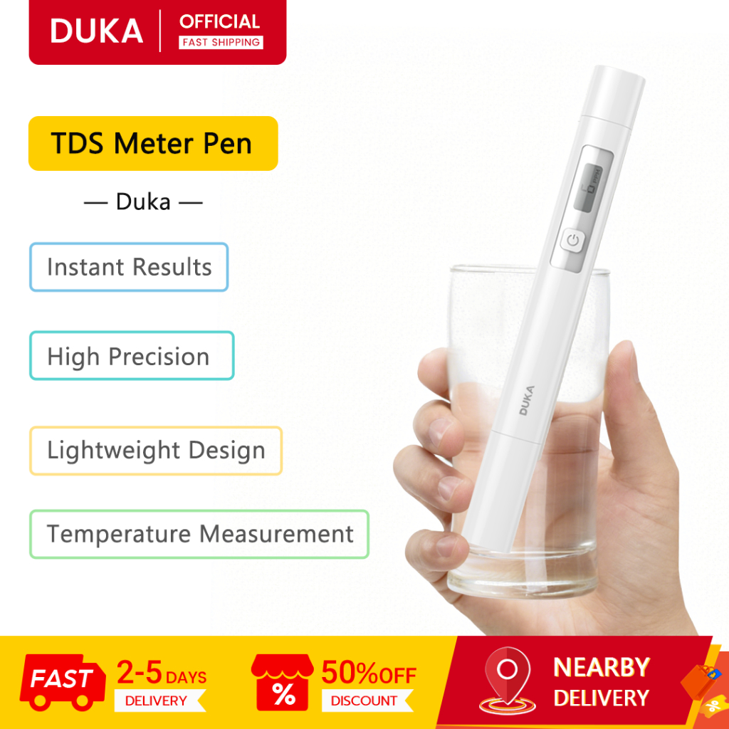 Duka TDS Meter Pen One-Button Operation High-Precision Probe Rapid Detection Digital TDS เครื่องทดสอ