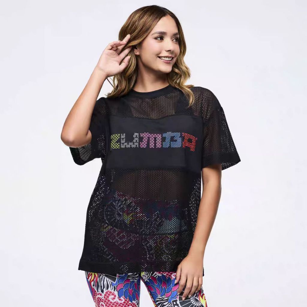 ZW 2026 ใหม่ สไตล์เอเชีย แจ๊สฟิตเนส กิจกรรมออกกำลังกาย เสื้อยืดตาข่าย - รูปที่ 3