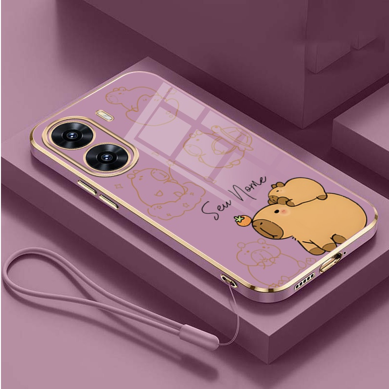 OPPO A6t 5G A6t Pro A6t น่ารัก Capybara ชื่อที่กําหนดเองปกอ่อนครบชุดเคสป้องกันกล้อง