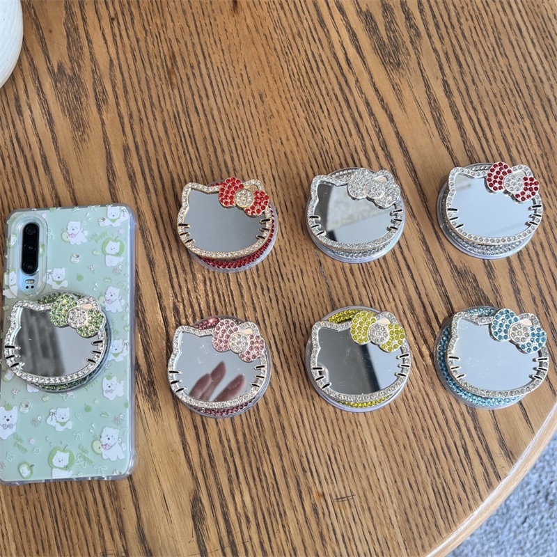 ที่วางโทรศัพท์มือถือ KT Cat Mirror Airbag Holder Folding Holder Shock-resistant Ring Buckle Retractable Holder