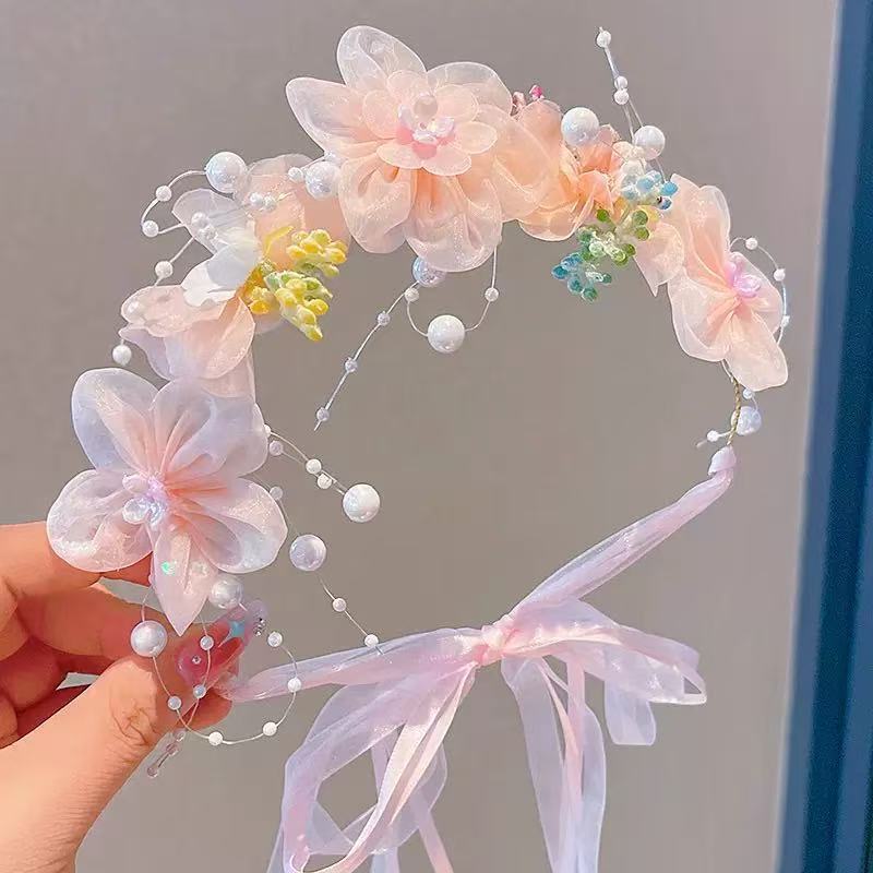 เด็กเจ้าหญิงน้อยผ้าโพกศีรษะสไตล์โมริซูเปอร์นางฟ้าพวงมาลัยคาดศีรษะสาววันเกิดแคทวอล์ประสิทธิภาพอุปกรณ์เสริม - รูปที่ 5