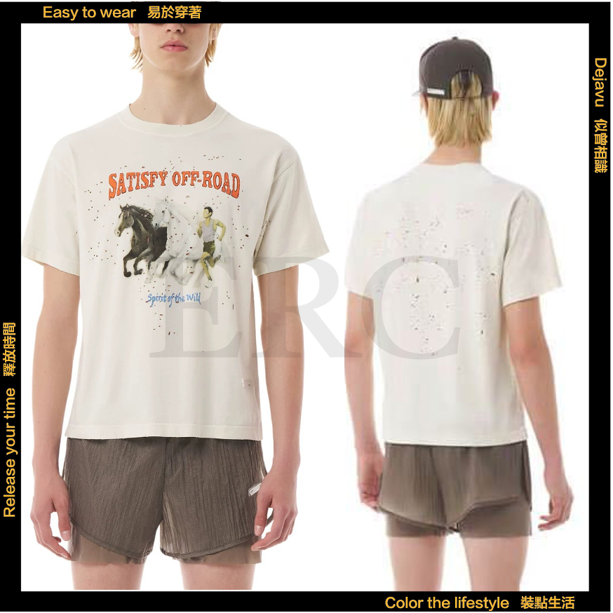 เสื้อยืดแขนสั้นดีไซน์เรโทร ERC สไตล์คลาสสิก มีเทคโนโลยีการดูดซับเหงื่อและระบายอากาศที่รอบคอดี