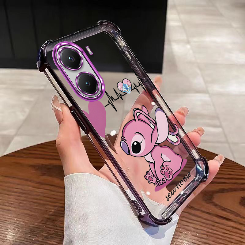 OPPO A6t 5G A6t Pro A6t กรณีที่กําหนดเองชื่อกรณี Stitch การ์ตูนออกแบบปกอ่อนใสชุบเชลล์