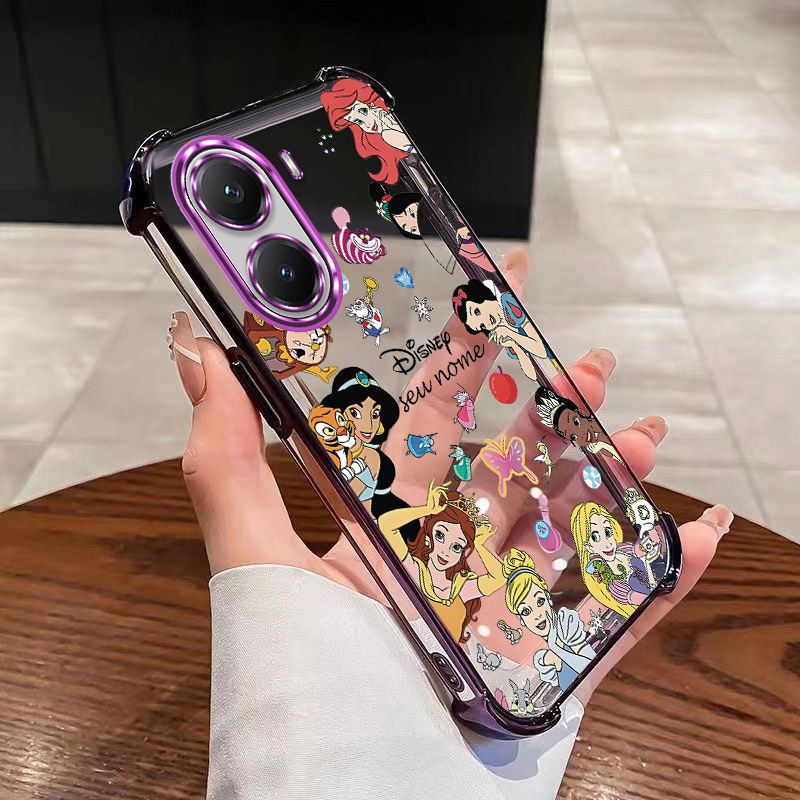 OPPO A6t 5G A6t Pro A6t เคสชื่อที่กําหนดเองฝาครอบใสแฟชั่น Princess Air Cushion Protection Case