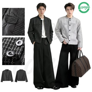 COOYAเสื้อแจ็กเก็ตสไตล์ชาแนล [มีฮู้ด+แต่งซิป] แบบบางสําหรับฤ…