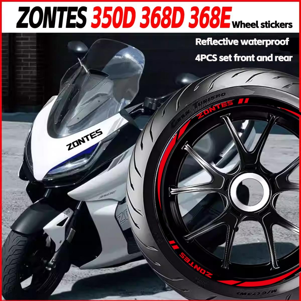 สําหรับ ZONTES 350D 368D 368E Mags สติกเกอร์ดุมล้อสติกเกอร์ตกแต่งรถจักรยานยนต์กันน้ําสะท้อนแสงขอบ Decals
