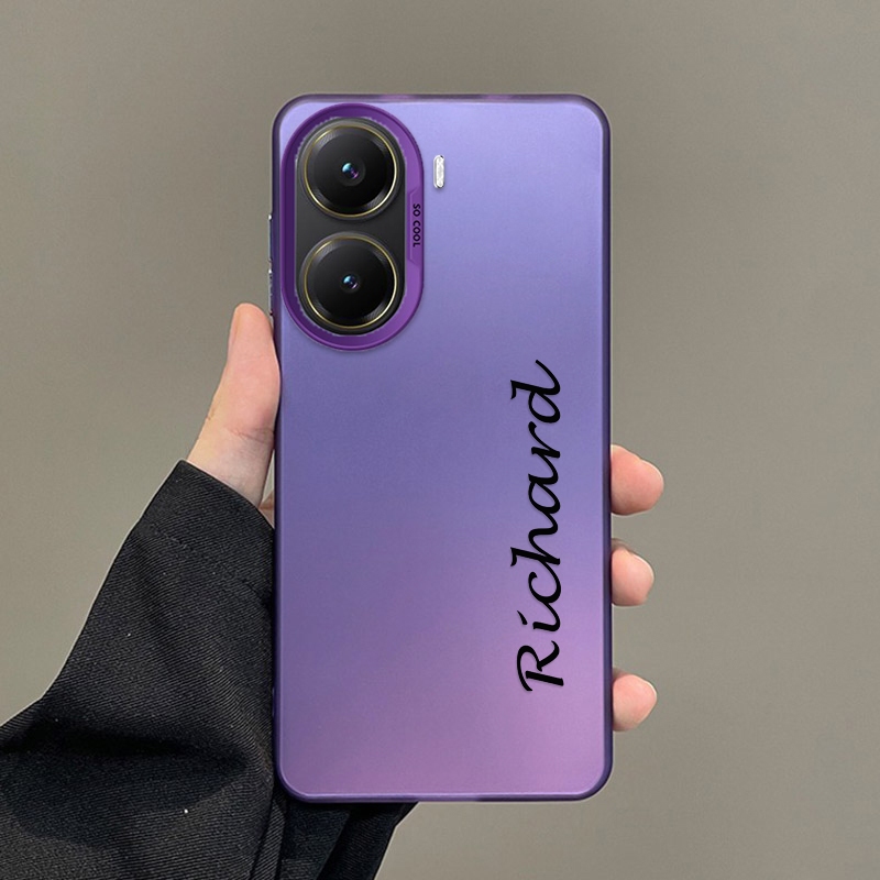 OPPO A6t 5G A6t Pro A6t ชื่อที่กําหนดเองศิลปะตัวอักษรการออกแบบกรณีสีเงิน Hard Back Case