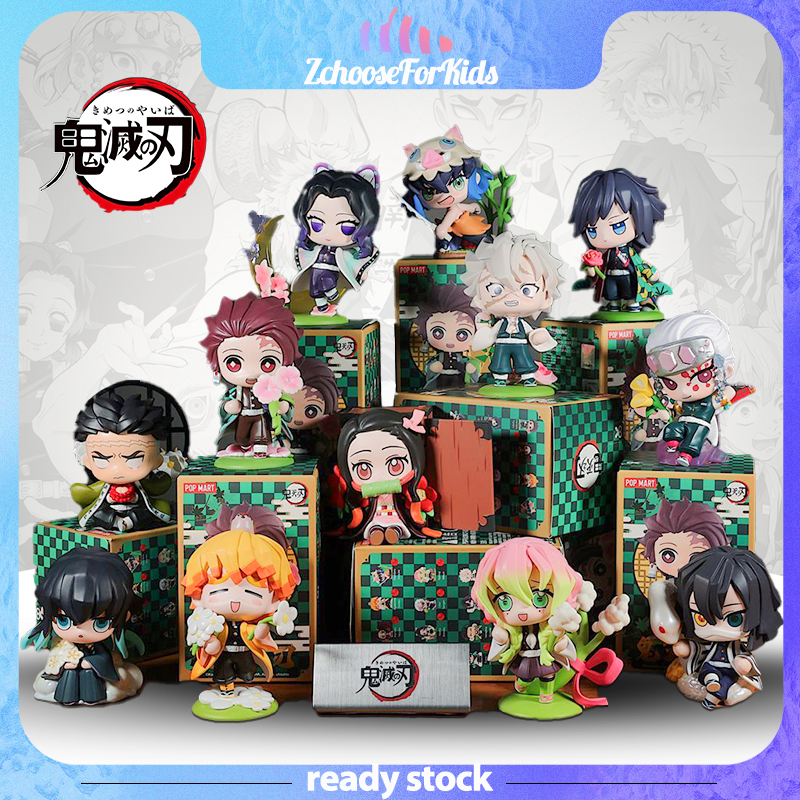 🧸🇹🇭[พร้อมส่ง]🇹🇭 กล่องสุ่ม Demon Slayer ซีรีส์ดอกไม้ ฟิกเกอร์ Tanjiro Kanroji Zenitsu Tomioka ของสะสม ของขวัญ