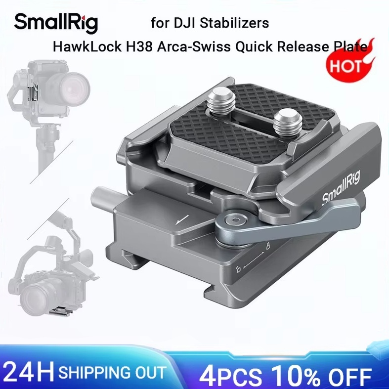 SmallRig HawkLock H38 Arca-Swiss Quick Release Plate สําหรับ DJI RS 4 / RS 4 Pro / RS3 / RS 3 Pro / 