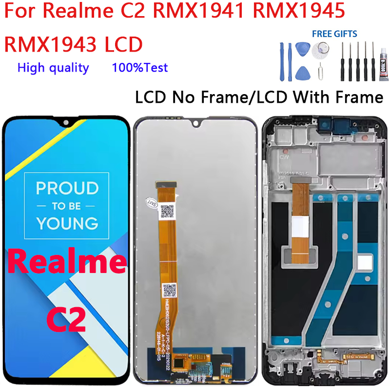 สําหรับRealme C2 RMX1941 RMX1945 RMX1943 จอแสดงผลLCD Touch Screen Digitizer Assemblyเปลี่ยนซ่อม