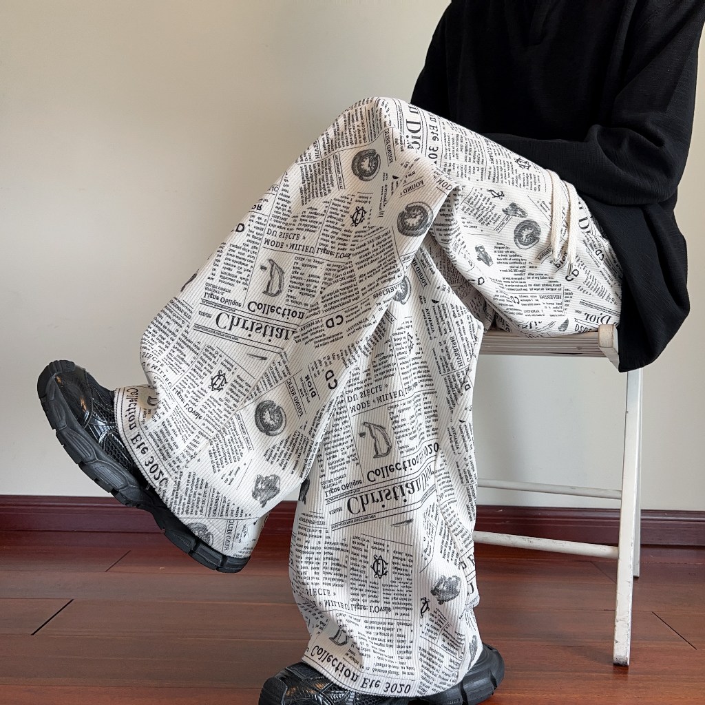 💥HERO💥 กางเกงลำลองเน้นบุคลิกภาพ สไตล์ย้อนยุค ทรงสวย เอวปรับได้ด้วยเชือกรูด ใส่สบายทุกฤดูกาล
