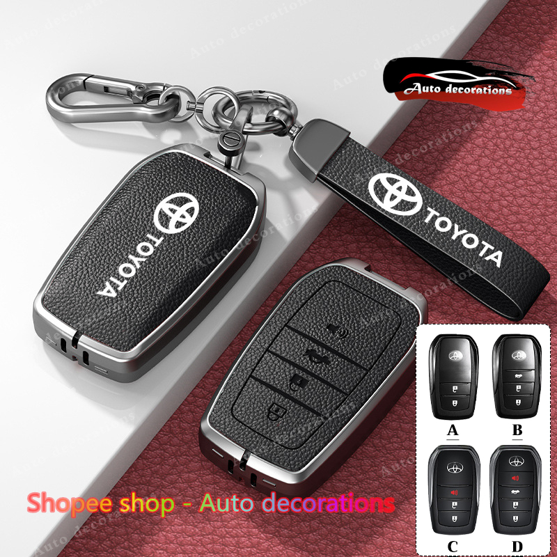 Toyota FORTUNER/GR SPORT/Revo/Rcoo/innova/harrier สมาร์ทกุญแจรถฝาครอบป้องกันสังกะสีอัลลอยด์กรณีพวงกุญแจ
