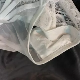 ชุดชั้นใน กางเกงชั้นใน ผ้าตาข่าย แต่งลูกไม้ ประดับโบว์ สําหรับผู้หญิง