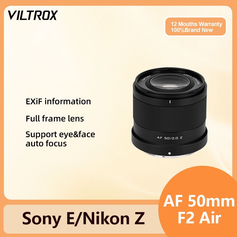 Viltrox 50mm F2 Air Full Frame Auto Focus รูรับแสงขนาดใหญ่ STM เลนส์สําหรับ Sony E A7C A7ll A7RlI A9