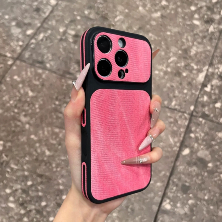 【With AI Button/jeans hard case/Rose Red】เคส compatible for iPhone 13 14 15 16 17 pro max  case