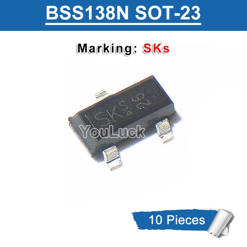 10pcs Original BSS138N BSS138NH6327 เครื่องหมาย SKs SOT-23 230mA/60V N-Channel MOSFET ทรานซิสเตอร์ให