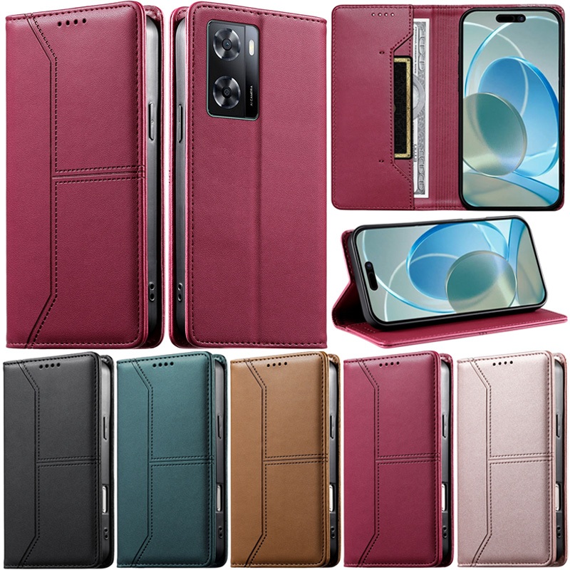 หรูหราปลอกสําหรับOppo A6 Pro 5G A6X A5X A79 5G A3 Pro 5G A38 A18 A58 4G A78 A57 4G 2022 A77 A54 4G A54s A16 A53SฝาครอบหนังProกรณีแม่เหล็กกรณี