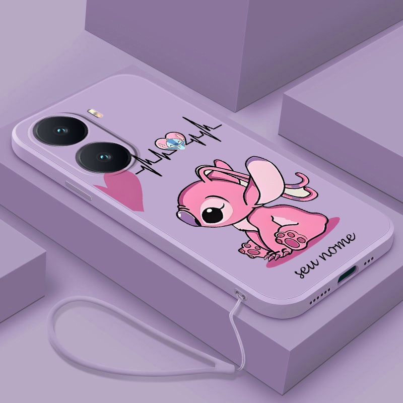 OPPO A6t 5G A6t Pro A6t ชื่อที่กําหนดเองออกแบบการ์ตูนกรณี Stitch ยางปกอ่อน