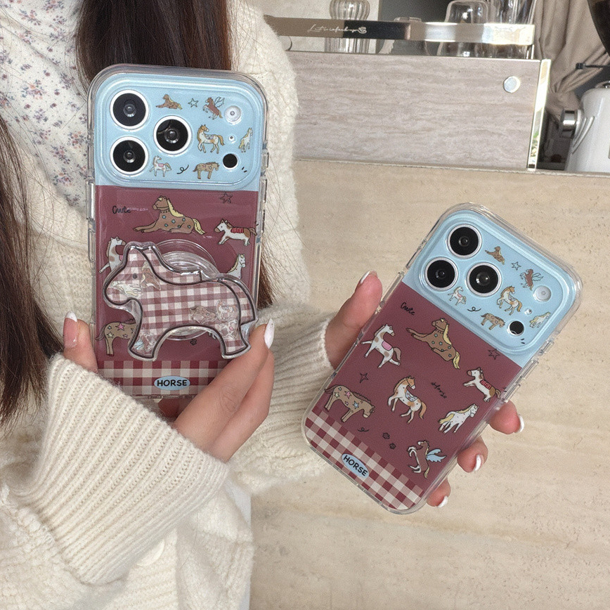 สําหรับIphone Case 17 Pro Max 16 Pro Max 15 Pro Max Splicing Ponysเคสโทรศัพท์