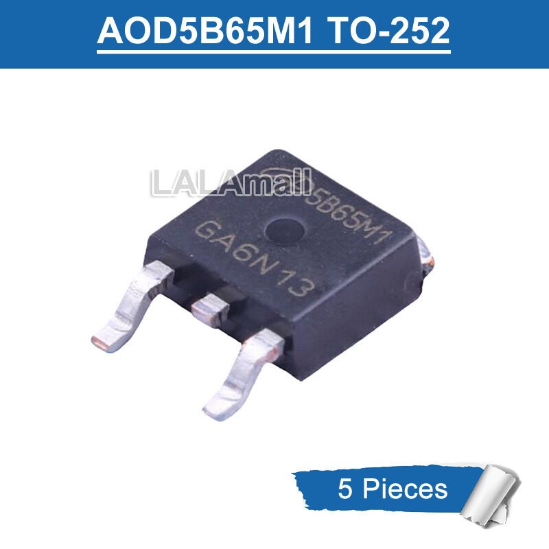 5pcs 5B65M1 5B65MI AOD5B65M1 TO-252 5A/650V IGBT ทรานซิสเตอร์ใหม่