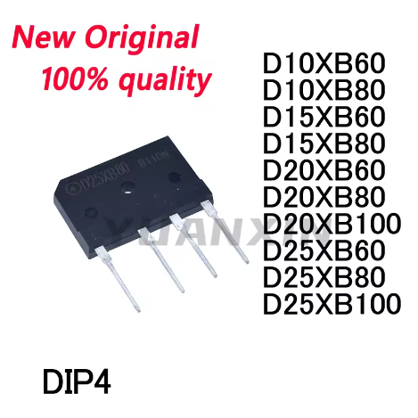 5PCS ใหม่ D10XB60 D10XB80 D15XB60 D15XB80 D20XB60 D20XB80 D20XB100 D25XB60 D25XB80 D25XB100 DIP4 สะพ