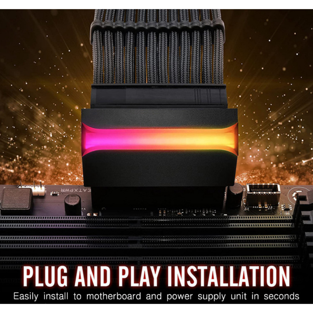 อะแดปเตอร์สายเคเบิลเคสพีซี 24Pin | สาย ARGB นีออนสําหรับแหล่งจ่ายไฟเมนบอร์ด Lian Li