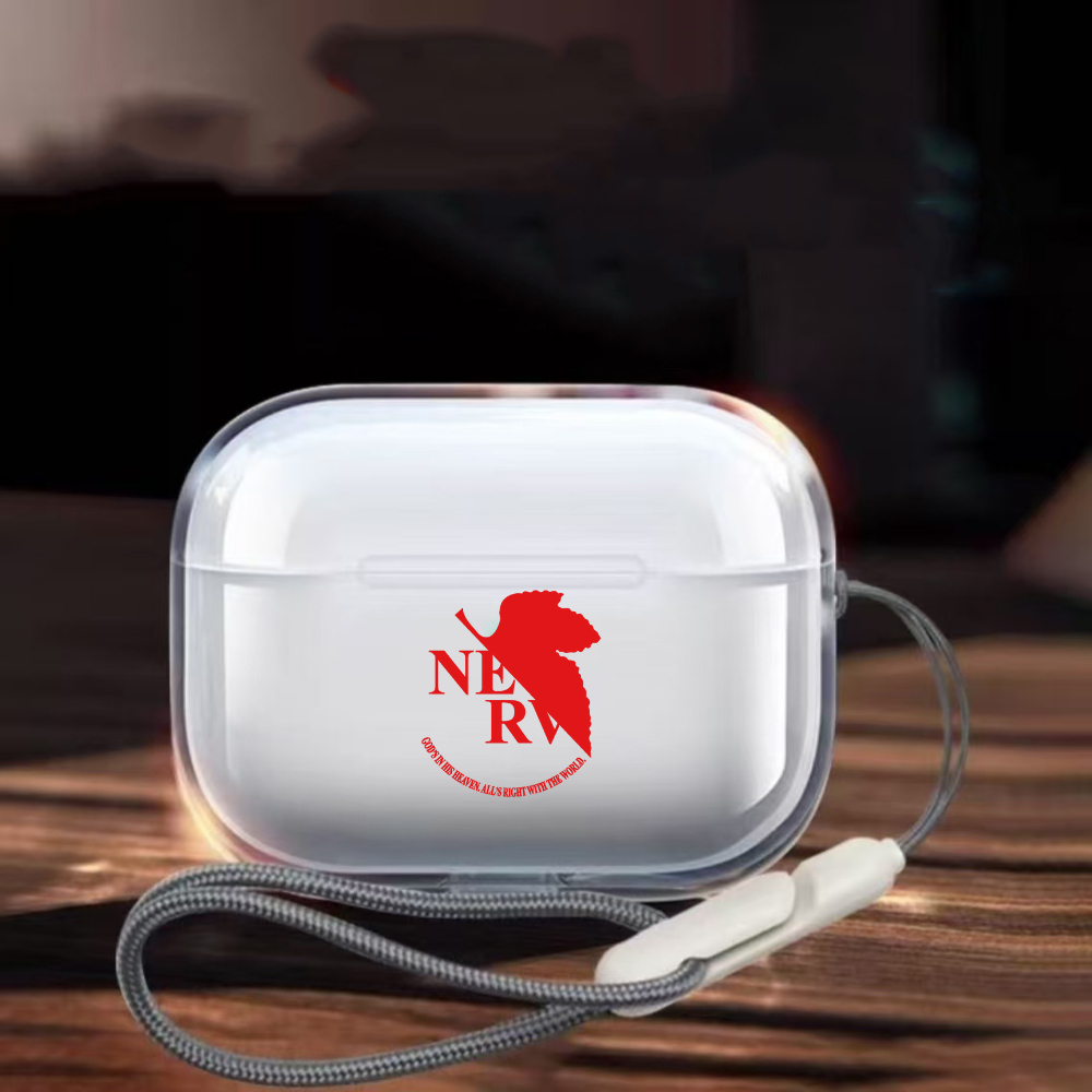 สําหรับ AirPods Pro3 4 (ANC) 4 Pro2 3 Pro 2 1 สีแดง EVA โลโก้สําหรับ AirPods กรณีแฟชั่นเชือก Neon Ge