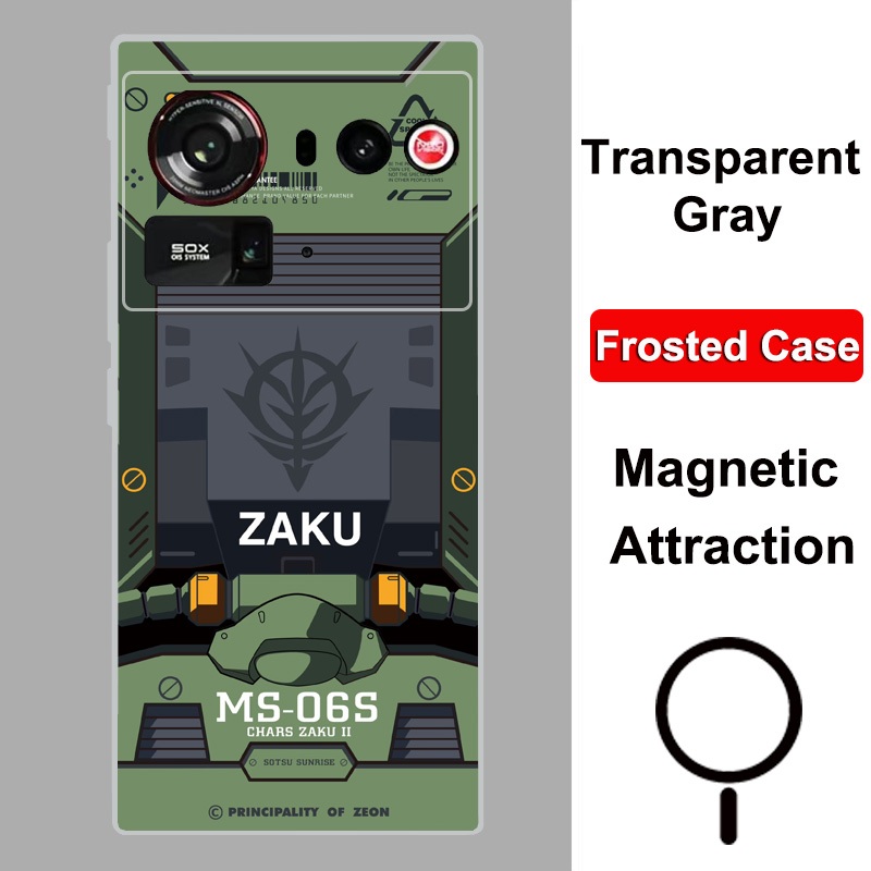 สําหรับ Nubia Z80 Ultra Magnetic สําหรับ ZTE Nubia Z80Ultra Clear Matte สีเทา TPU ซิลิโคน Soft Shell