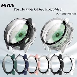 สําหรับ Huawei GT6/6 Pro 46 มม.41 มม.Matte PC + ฟิล์มนิรภัยAll-Aroundป้องกันหน้าจอพร้อมขนาดคลุมทั้งหมดกรณีHuawei GT5/GT5 Pro/4 สําหรับสําหรับHuaweiนาฬิกาอุปกรณ์เสริม