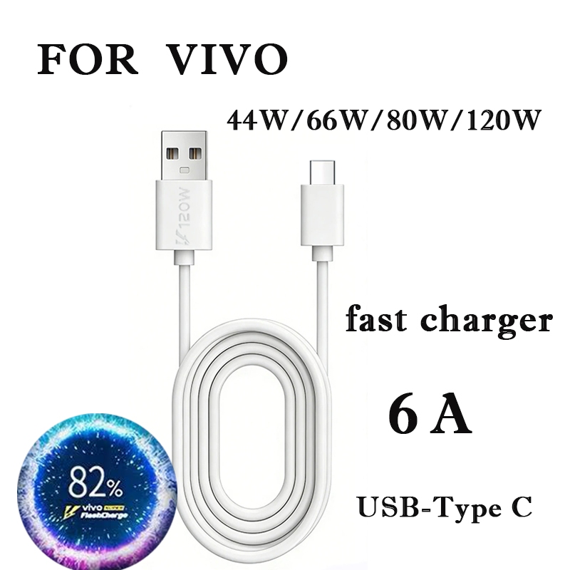 120W Fast สายชาร์จ USB-Type C Super Charge Data Cable 6A สําหรับ VIVO X80 90 IQOO 5/5Pro 8/8Pro 9/9Pro