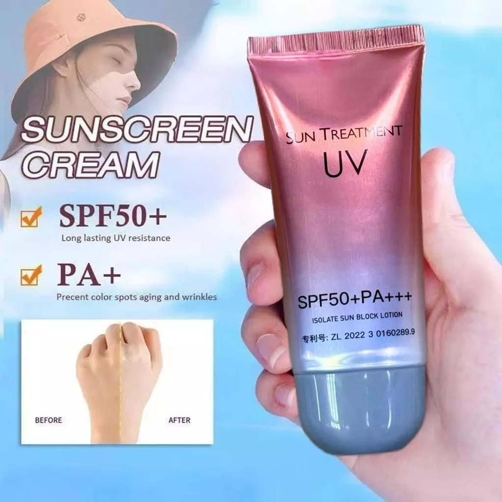 SPF50+ PA+ ผลิตภัณฑ์เสริมความงาม UV Sun Treatment Intensive Tinted Mineral SPF 50+ UV Sunblock Whitening Moisturizer Sun Cream Organic