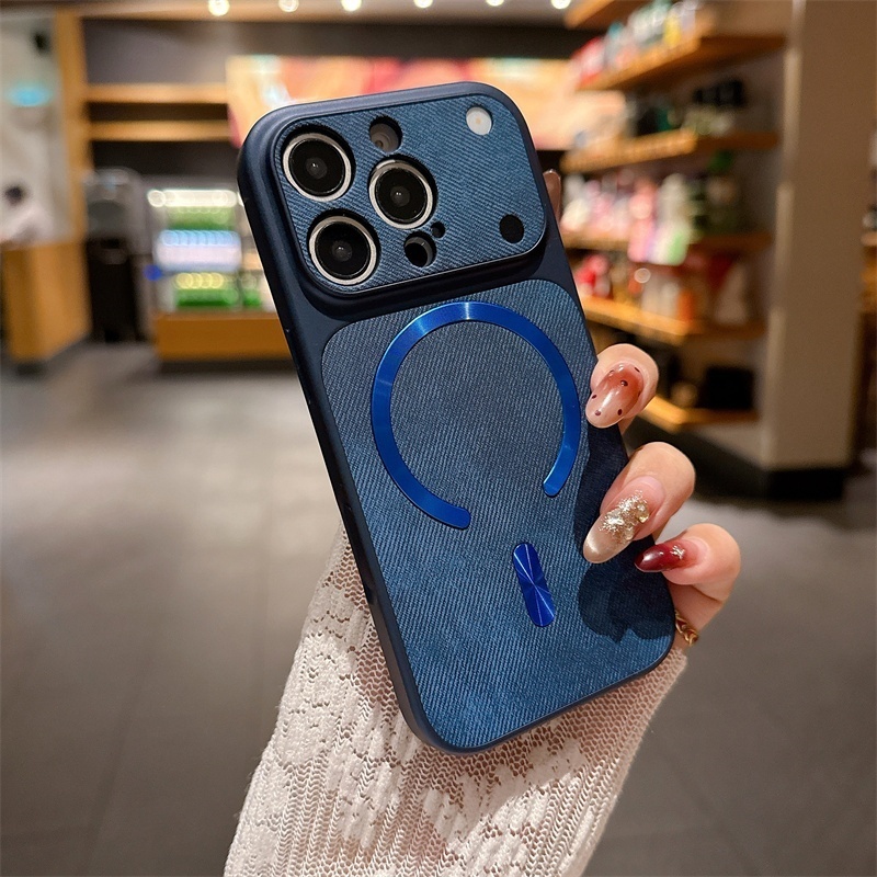 หรูหราลายคาวบอยสีฟ้าหน้าต่างวิสัยทัศน์ขนาดใหญ่เปลี่ยนทันที17เคสโทรศัพท์แม่เหล็กเหมาะสําหรับ ไอโฟน 11 12 13 14 15 16 17 มือโปร สูงสุด รวมทุกอย่างฝาครอบป้องกันการตก