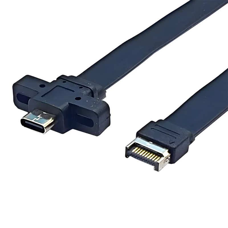 50 ซม.USB3.2 GEN2*2 ประเภท E ถึง USB Type C สายพร้อมสกรูรูชายหญิง 20G