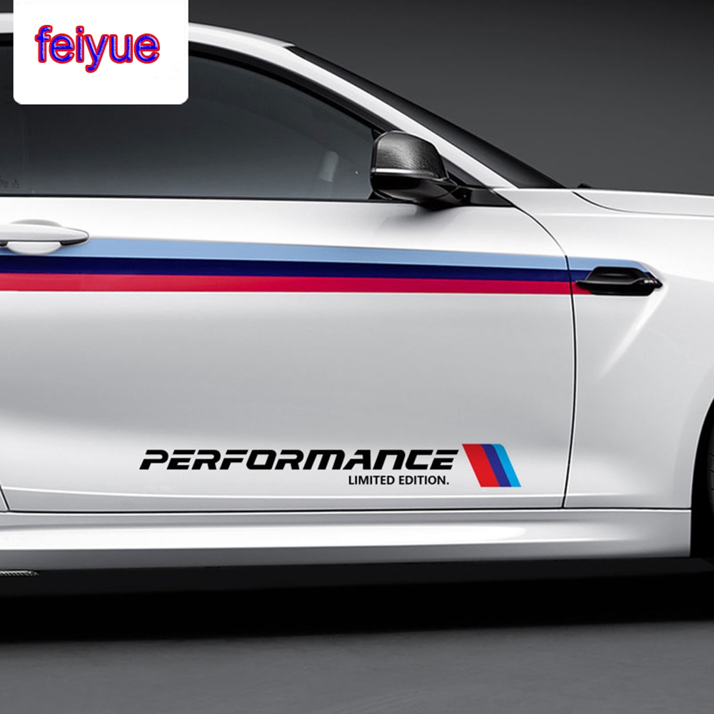 2pcs การออกแบบล่าสุด M performance รถสติกเกอร์สําหรับ bmw E39 E46 E53 E60 E61 E64 E70 E71 E85 E87 E90 E83 F10 F20 F21 F30 F35