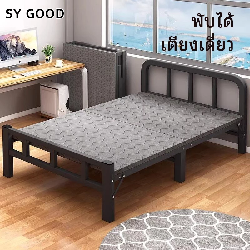 SY เตียงพับ เตียงเดี่ยว เตียงพับอเนกประสงค์ ไม่ต้องติดตั้ง folding bed รับน้ำหนักได้ 200KG ไม่ใช้พื้นที่