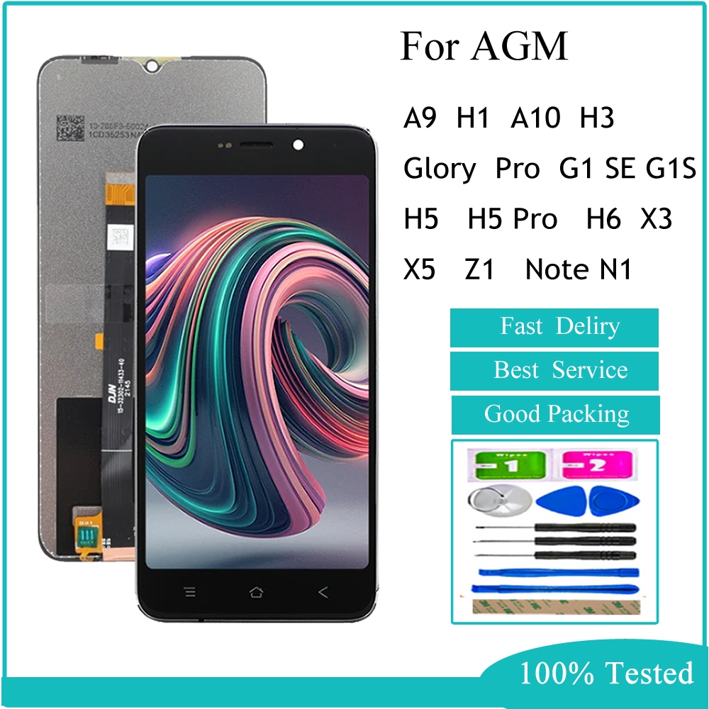 LCD สําหรับ AGM A9 H1 A10 H3Glory Pro G1 SE G1S H5 H5 Pro H6 X3 X5 Z1 หมายเหตุ N1 จอแสดงผล LCD Touch